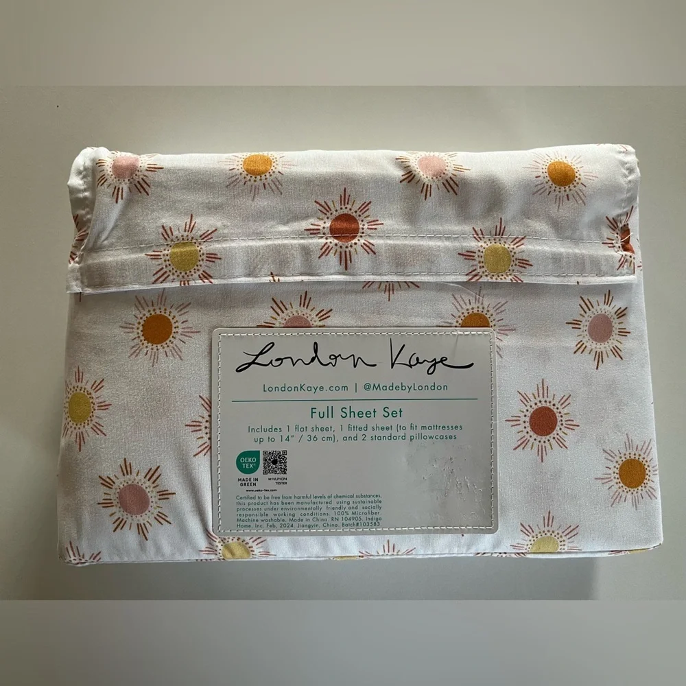 New London Kaye Full Sunburst Sheet Set -Rare Suns yellow